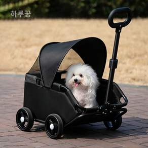 하루꿈 반려동물 유모차 강아지 고양이 이동장 쇼핑 카트 접이식 웨건 차양막 포함 캠핑 피크닉 핸드카트
