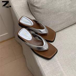 Zoovit 여성 고급스러운 쪼리 조리 슬리퍼 일상 통굽 캐주얼 여름 샌들