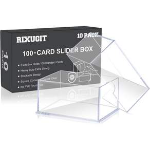 RIXUGIT 10팩 100카운트 덱 케이스 카드 박스 - 2개 트레이딩 보관함 게임스포츠플레이용 투명 컬렉션