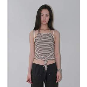 오디너리홀리데이 ORDINARY HOLIDAY LAYERED STRIPE TOP BROWN