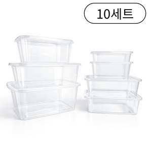 국내생산 1회용 투명 사출 직사각 밀폐용기 일회용 사각 도시락 소분 반찬통 용기