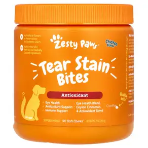 유명한 좋은 상품들 Zesty Paws (제스티 포즈) Tear Stain Bites 반려견용 모든 연령 닭고기 소프트츄 90개 360g(12.7oz) 빠르게배송해드립니다