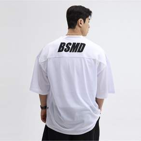 비스트모드 BSMD 심플한 럭비져지 헬스 오버핏 반팔티셔츠 빅사이즈 트레이닝복 유니폼