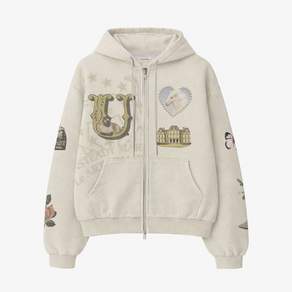 언스테디마켓 Souvenir Zip up Hoodie_Sand Beige