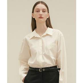 링서울 LINGSEOUL pocket bio poplin shirt-cream