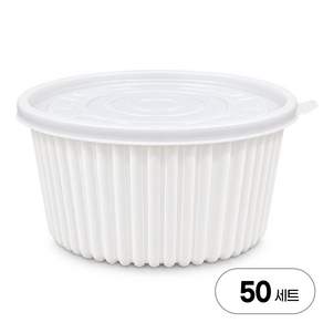 [국내생산] 대성F&B 225파이 탕용기(중) 50개+225파이 뚜껑 50개 SET 배달용기