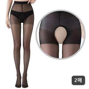 여성 고탄력 팬티스타킹 밑트임 스타킹 2개