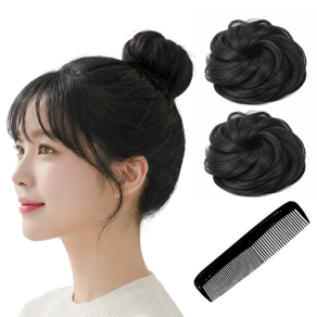 폴케이 풍성한 똥머리 올림머리 가발 밴드