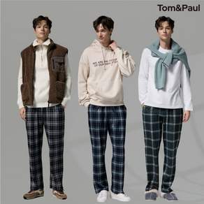 탐앤폴 25FW 남성 플란넬 체크 팬츠 3종(L511M)