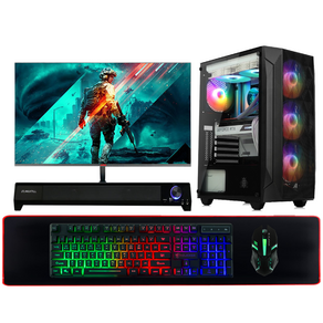 컴온컴퍼니 게이밍 컴퓨터 올인원 풀세트 조립 PC 모니터포함 게임용 데스크탑 본체