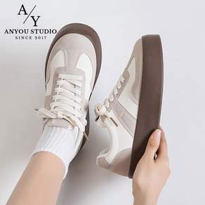 ANYOU 여성 데일리 스니커즈 운동화 가벼운 런닝화 캐주얼 패션 통굽 발편한