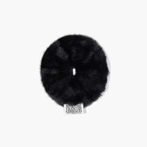 NQJ MFG45WAC115BLK CLASSIC LOGO FUR SCRUNCHIE black