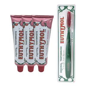 유시몰 오리지날 피치 민트향 치약 120g x 3개+클래식 칫솔 1개