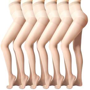 핫템! 쫀쫀 고탄력 올나감 제로 팬티스타킹 6p 세트 블랙 살구색 FREE