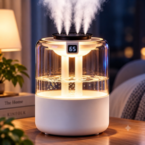 Uu-rii 3.5L 대용량 USB 4구분무 무드등 초음파 가습기