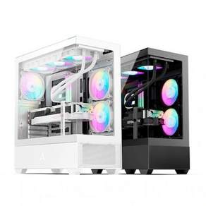 피씨스토어 블랙 감성 어항 PC 라이젠5 7500F RTX5060 게임용 컴퓨터 본체 배그 메이플스토리 롤 피파 오버워치 배틀그라운드 디아블로 조립PC 게이밍 고사양PC
