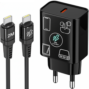푸른빛 25W C타입 초고속 충전기 PD PPS + 60W CtoC 케이블 2M