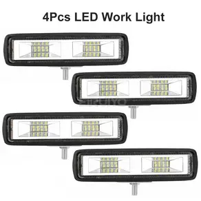 2pcs 48W LED 자동차 작업 표시 줄 16SMD 스포트라이트 오프로드 4x4 SUV ATV 트랙터 보트 트럭 굴삭기 12V
