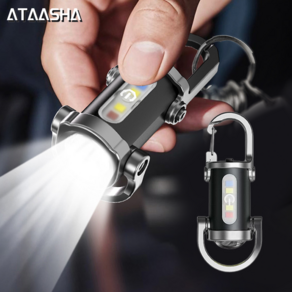 Ataasha 방수 열쇠고리 손전등 미니 휴대용 초강력 후레쉬 usb