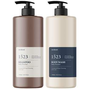 메르헨트 코코넛오일 딥클렌징 샴푸&바디워시 1500ml x 1세트 베이비파우더향 대용량 약산성 퍼퓸 향기좋은 남성 여성 샴푸 1위