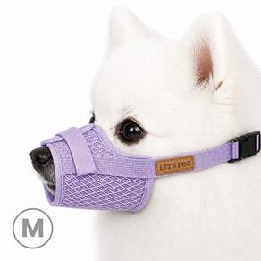 렛츠독 강아지 경량 메쉬 벨크로 입마개 산책용 마스크 M, 메쉬퍼플, 1개