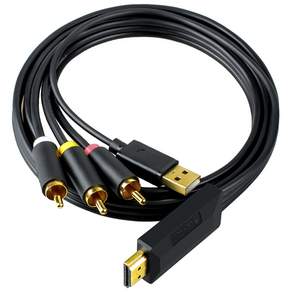 체리스팟 CS-HU22 HDMI to RCA AV 변환 케이블 USB 전원 지원