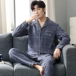 남자잠옷 세트 체크 잠옷 수면잠옷 홈웨어 라운지웨어 빅사이즈