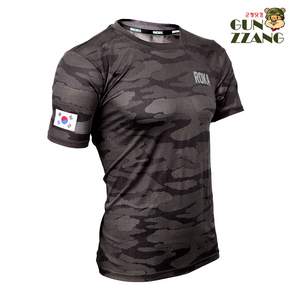 NEOX 네옥스 쿨론 자카드 검정 라운드넥 검정 반팔 티셔츠 육군(ROKA)/공군(ROKAF)/해군(ROKN)