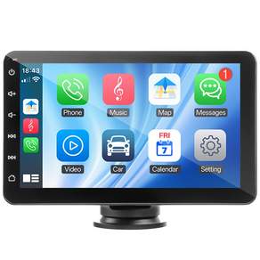 HIPPCRON 7인치 차량용 모니터 무선 CarPlay Android Auto 거치형 내비게이션 후방카메라 지원