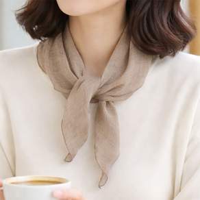 국산 스카프 면 코튼 무지 삼각 쁘띠 여름가을 스카프 심플 우아함 남성 여성 공용