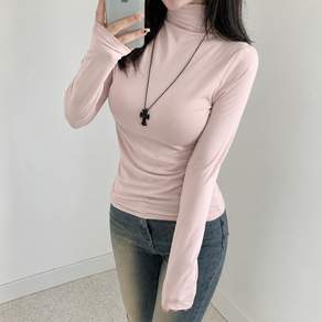 메이드데이 여성 목폴라 터틀넥 티셔츠