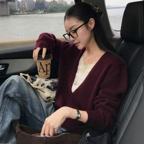 폴뉴아 PLONGER DEEP V NECK KNIT (5COLOR)