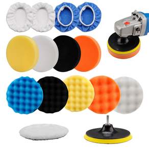 Sbestily 5인치 자동차 폴리싱 패드 세트 15PCS M14 흠집제거 광택 왁싱