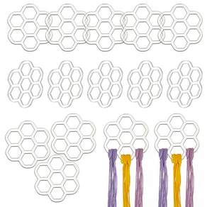 30개 아크릴 실감개 자수실 감개 실 정리 카드(직사각형/육각형 37x40x2.5~3mm)