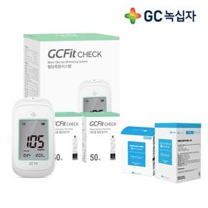 [2026년 신형] 녹십자MS 지씨핏 혈당측정기 혈당계+시험지110매+알콜솜100장+채혈침100개 세트