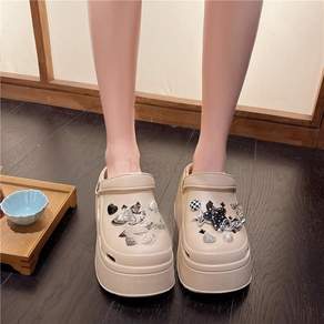 굿비아 교생 슬리퍼 물놀이 학생 앞이막힌 EVA 사무실 쿠션 슈즈 아쿠아 통굽 9cm