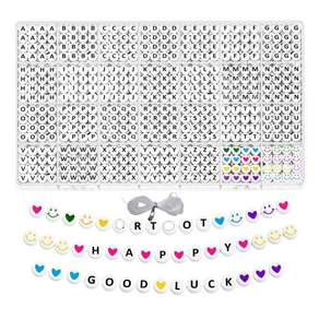 이니셜 알파벳 비즈세트 A~Z 28칸 키트 약1300pcs 줄 포함
