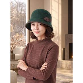 크로커다일레이디 털방울 포인트 벙거지 모자 다크카키 CLCWH1102