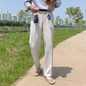 남자 남성 사계절 데일리 사방스판 링클프리 구김방지 세미 와이드 슬랙스 다리 길어보이는 팬츠 바지