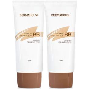더마하우스 프리미엄 내츄럴 썬비비 50ml x 2개/자외선차단 잡티커버 피부보정 자연스러운연출
