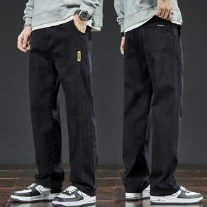 wassup 남자 청바지 가을 스판 일자핏 통바지 베이직 와이드청바지