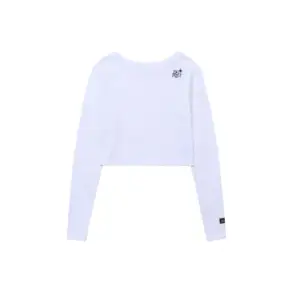 BS RABBIT 비에스래빗 BSRBT 포인트 로고 여성 크롭 긴팔 티셔츠 화이트