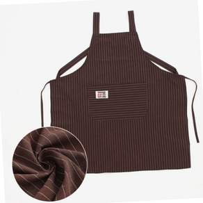 HM 스트라이프 브라운 H형 앞치마 어린이집 원피스형 캐주얼앞치마 러블리앞치마 요리앞치마