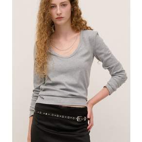 도프셉 DOFFSEPT Finger Hole Long Sleeve in Grey