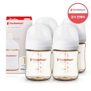더블하트 모유실감 3세대 PPSU 베이직 제뉴인화이트 젖병 (젖꼭지포함)