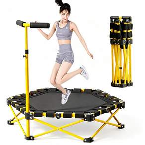 접이식 육각 트램폴린 성인용 가정 유산소 전신 다이어트 홈트 안전 조용한 조절손잡이 48inch