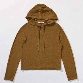 샤인온유 Airy Linen Blend Slim Knit Hoodie _ Camel Brown