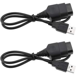 SING F LTD 2Pcs PC USB 어댑터 케이블 게임 컨트롤러 컨버터 Xbox 세대 블랙과 호환됨