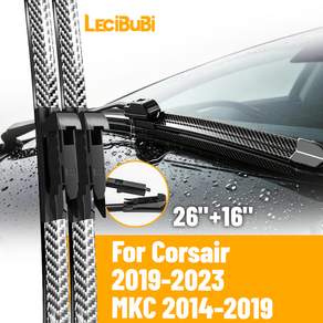 링컨 코르세어 2019-2023 MKC 2014-2019 용 2pcs 앞 유리창 와이퍼 블레이드 고무 브러쉬 자동차 액세서리 26 16