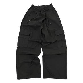 스케이터락 SK8ER ROCK Cotton Knee Tuck Cargo Wide Pants Black